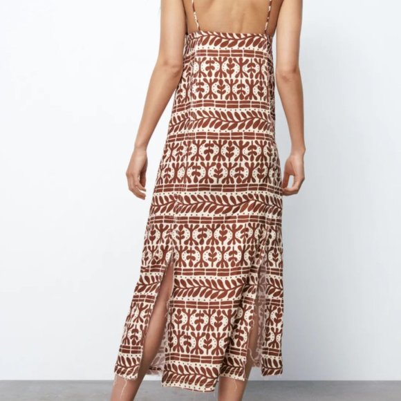 Zara Printed Linen Blend Dress - Picture 6 of 14